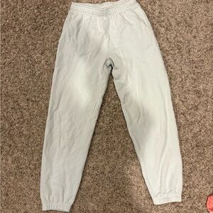 Aritzia TNA Cozy Fleece Boyfriend Pants in Light Blue, Size XS